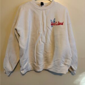 Wild Fable Cream Sweatshirt with Red and Blue Logo